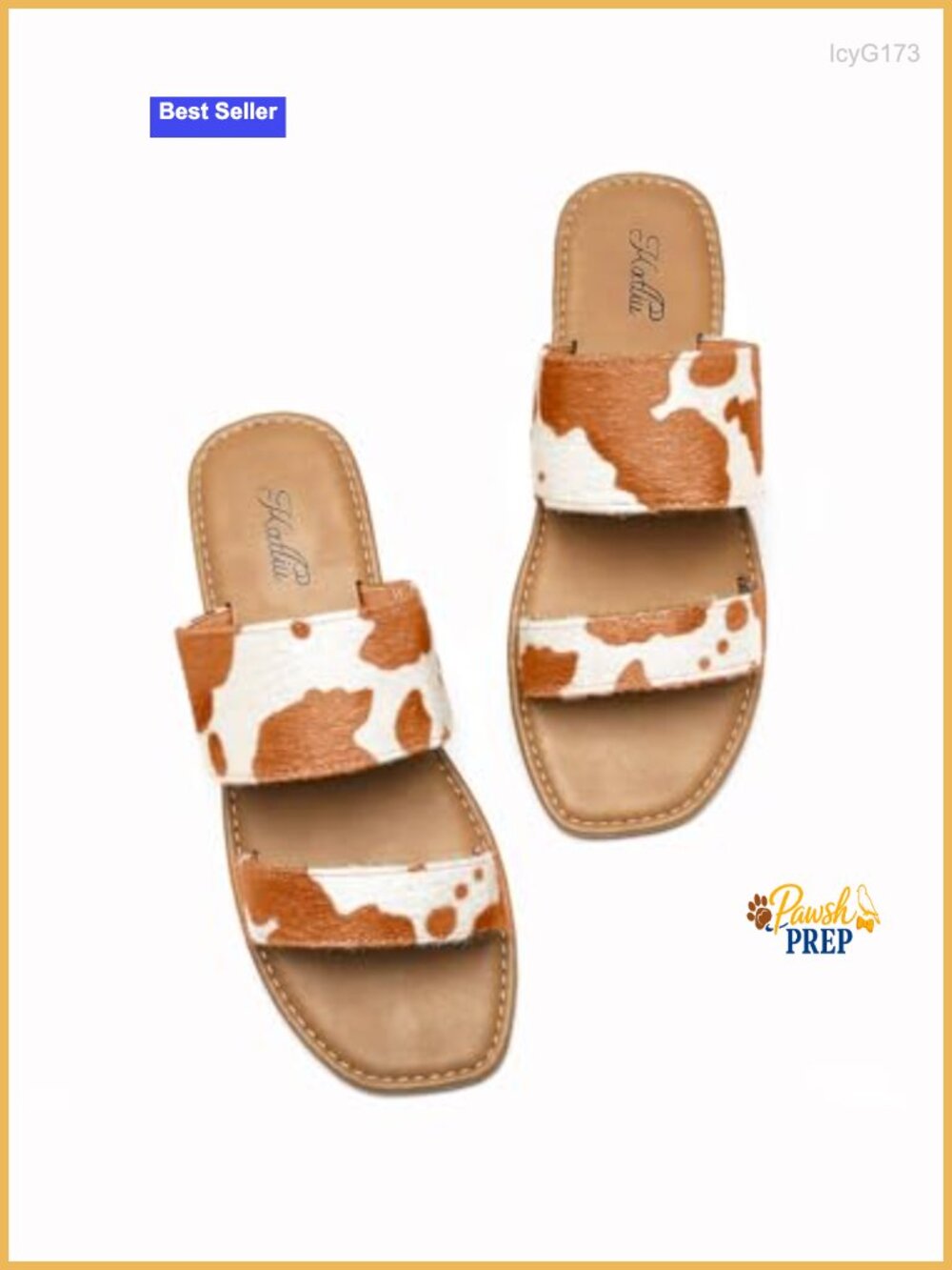 Two Strap Slide Sandals with Cushioned Footbed, Non-Slip Outsole